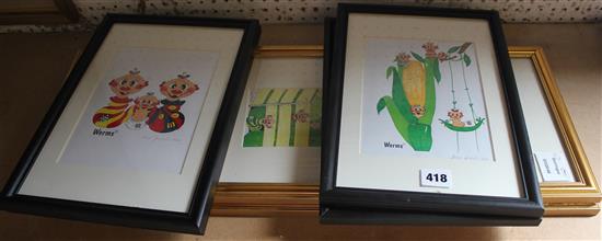 2 pictures of vegetables and sundry prints